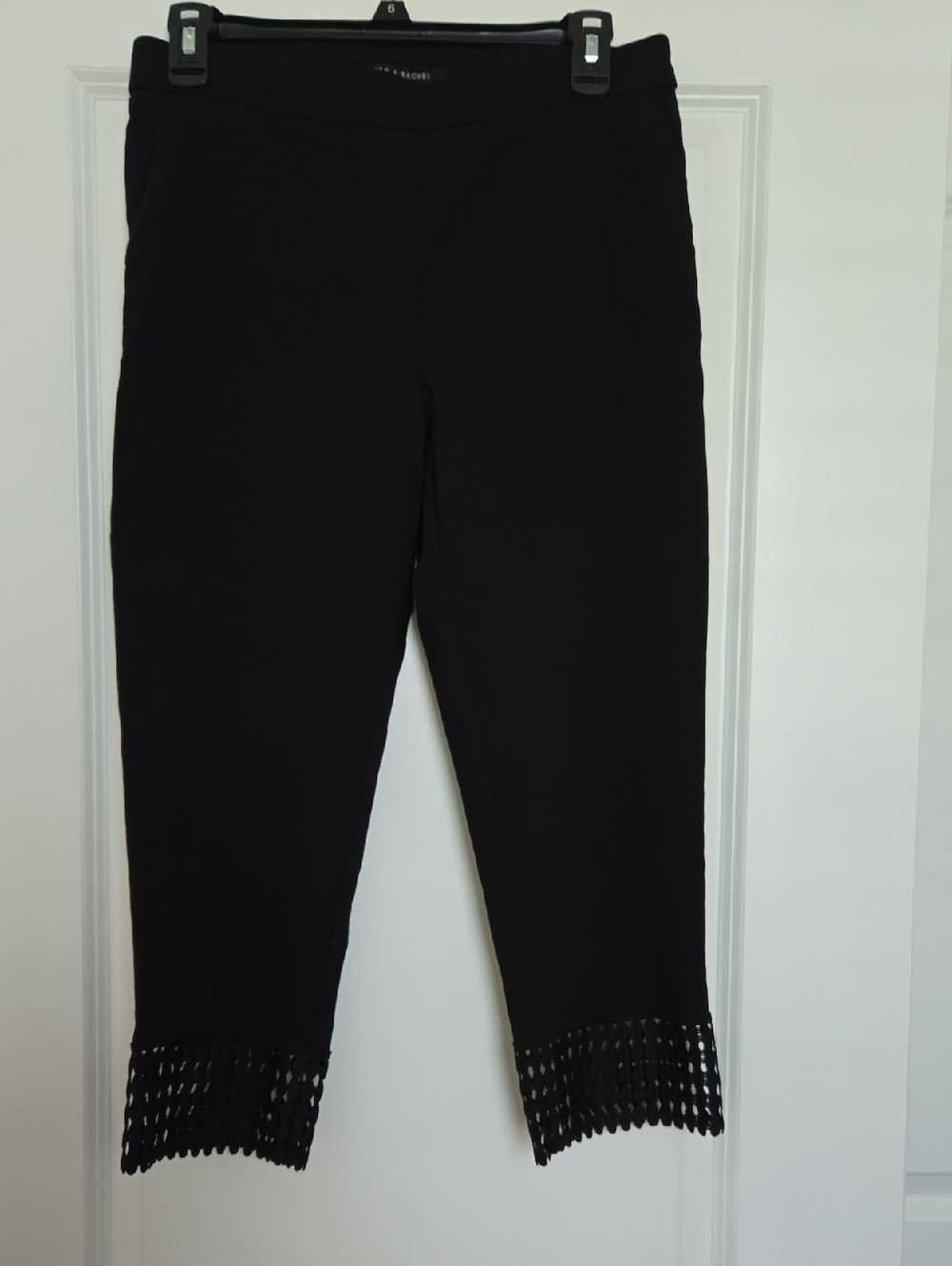 Zac & Rachel Black Capri Pants with Crochet Trim